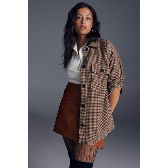 Current Air Los Angeles womens size Xl Houndstooth Shacket shirt jacket - Picture 6 of 8